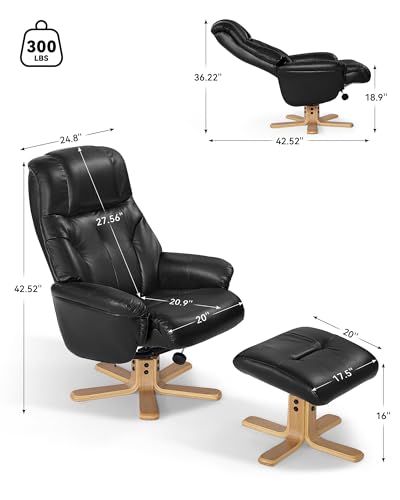 Faux Leather Recliner Chair with Ottoman Q15092