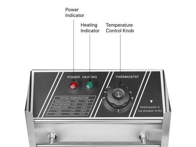 2500W 6 Liter Stainless Steel Electric Deep Fryer with Basket I847247