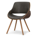Brown Wood & Faux Leather Dining Chair E4983
