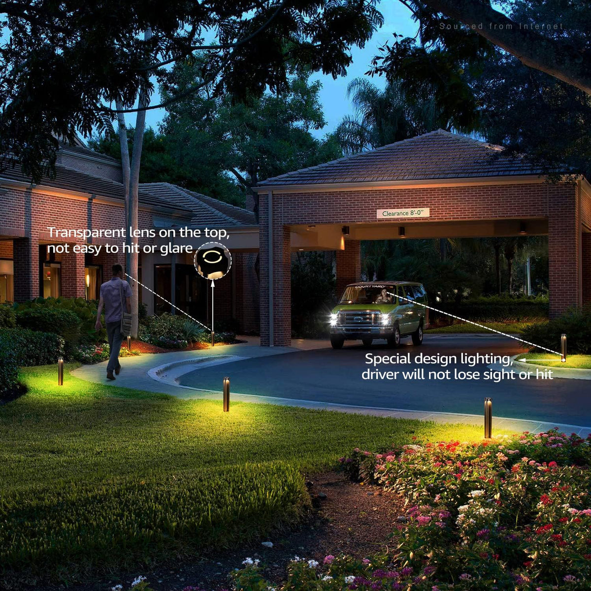 Black 4W LED Pathway Lights, Pack of 6 I288