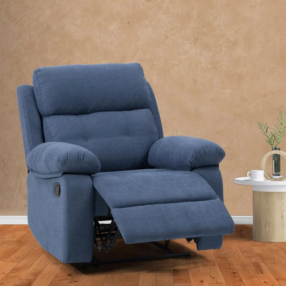 Blue Fabric Manual Recliner N9717