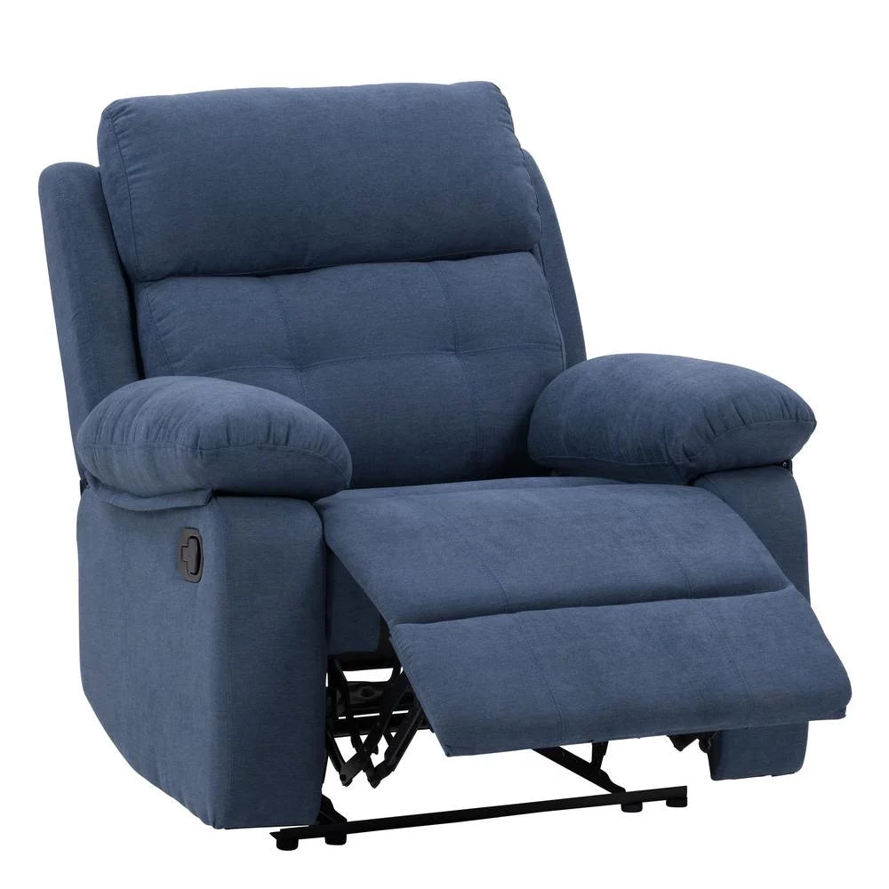 Blue Fabric Manual Recliner N9717