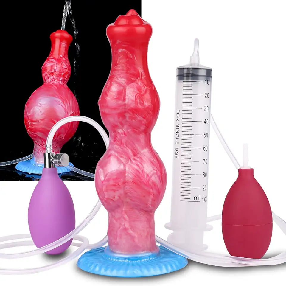 Realistic Silicone Inflatable Dildo Butt Plug O2493
