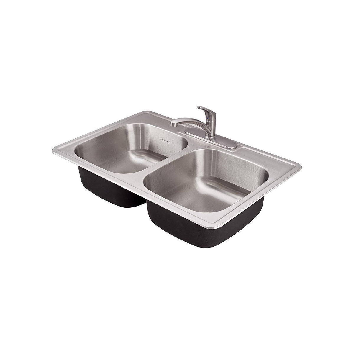 33x22 Double Bowl Stainless Steel 3-Hole Kitchen Sink D384