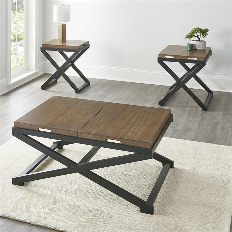 Walnut and Ebony Solid Wood End Table F7524