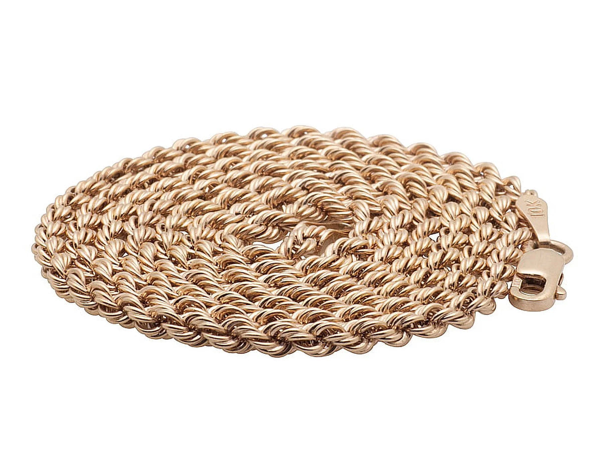 10K Rose Gold Rope Chain Necklace 18-24 Inches R609