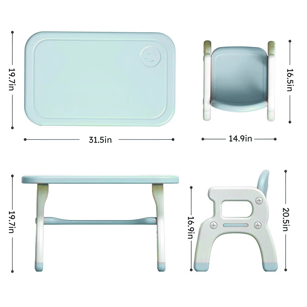 Kids Learning Desk and Chair Set Blue P582775