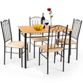 5 PC Wood Metal Dining Set with Table and 4 Chairs R172686