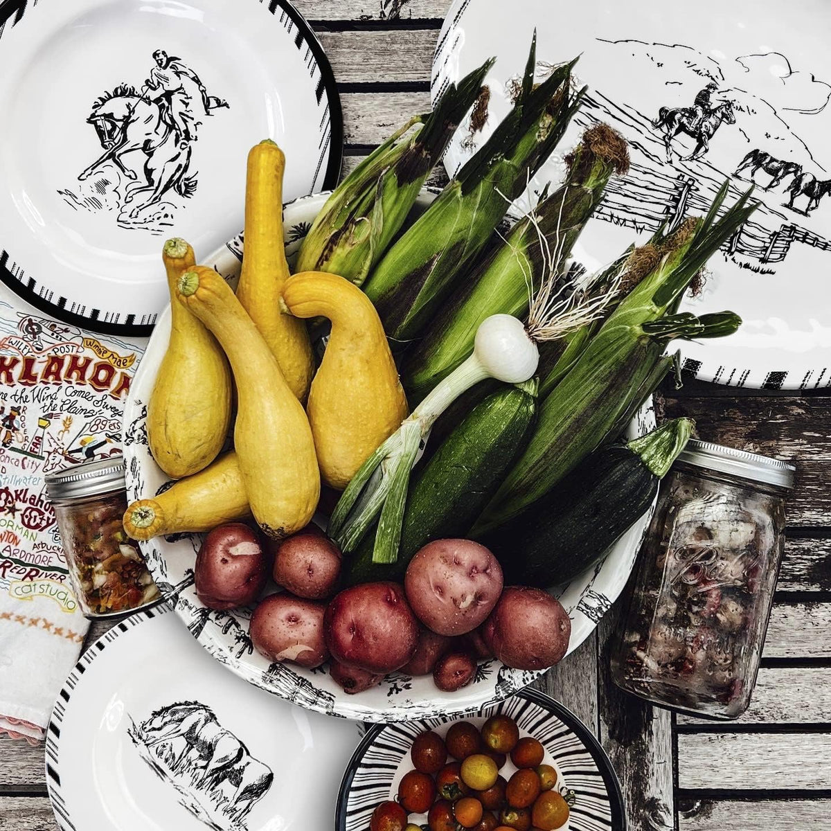 Black And White Melamine Serving Platter H1208