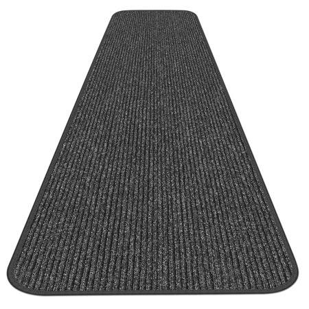 Charcoal Black Skid-Resistant Heavy-Duty Carpet Runner C2040