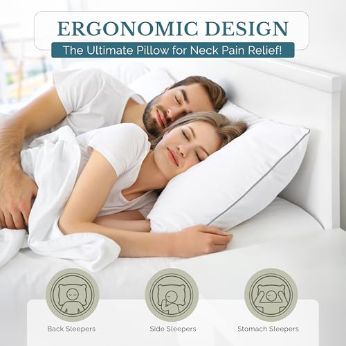 King Size Bed Pillows Set of 2 White M859