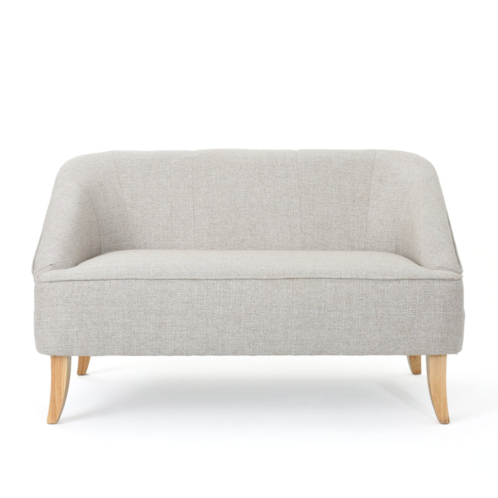 Beige Fabric Loveseat S6191