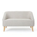 Beige Fabric Loveseat S6191