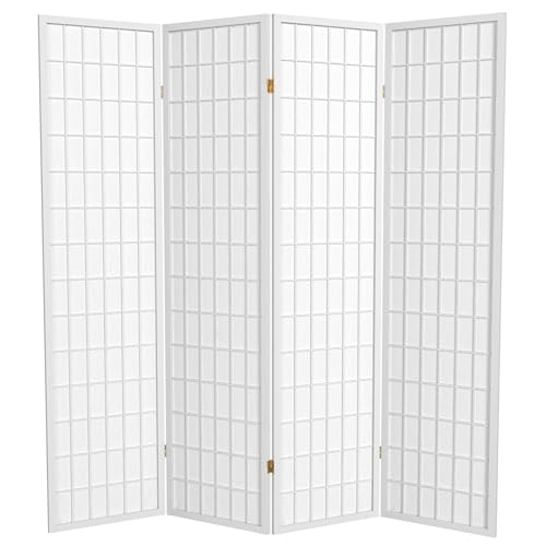 6 ft. Tall 4 Panels Window Pane Shoji Screen Room Divider M602658