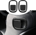 Black Carbon Fiber Seat Switch Panel Sticker 2PCS X17302