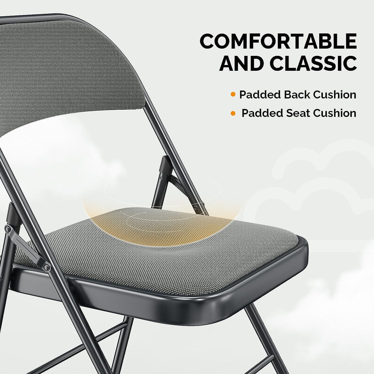 Black Set of 4 Padded Folding Chairs C48810