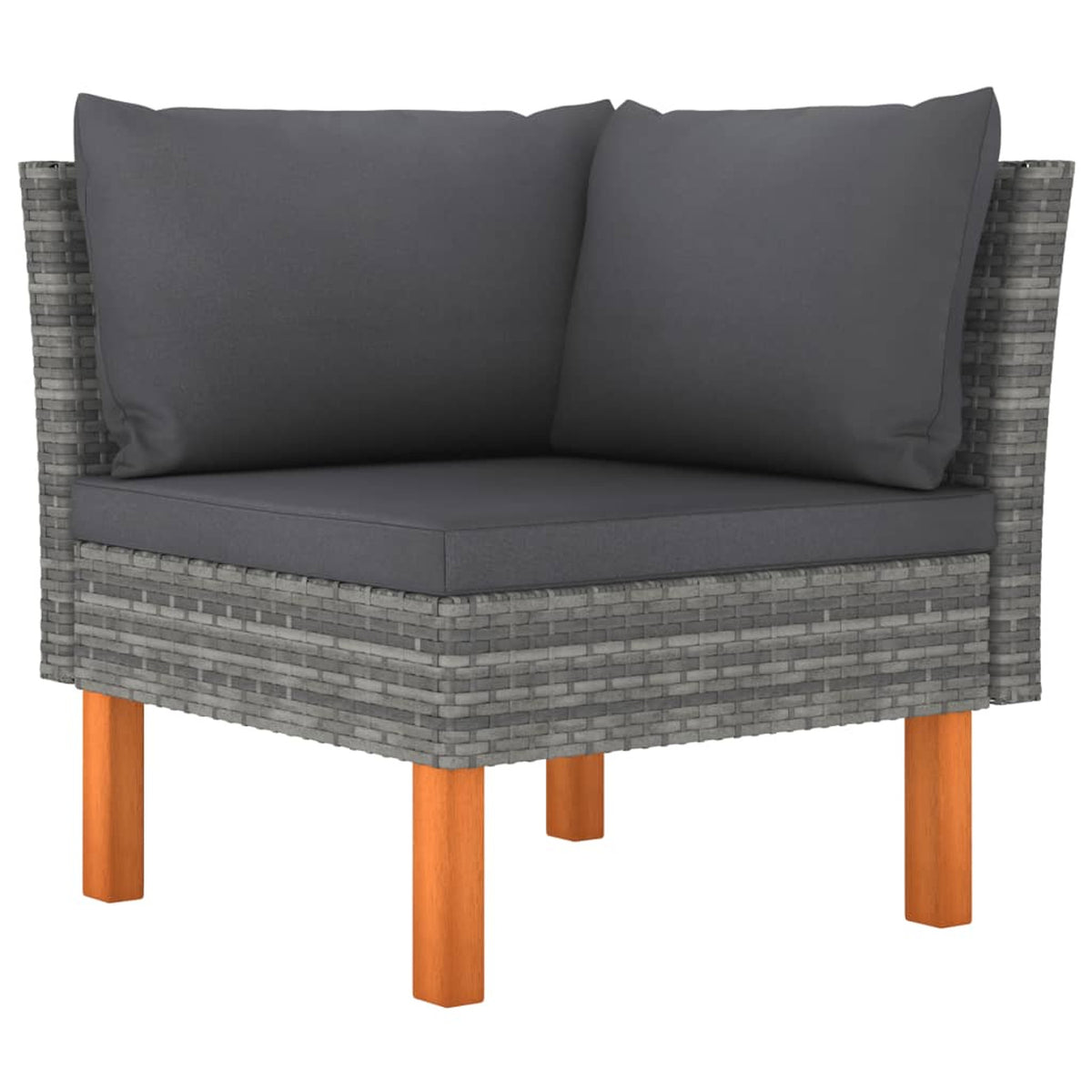 6 Piece Patio Set with Cushions Poly Rattan Gray R55315
