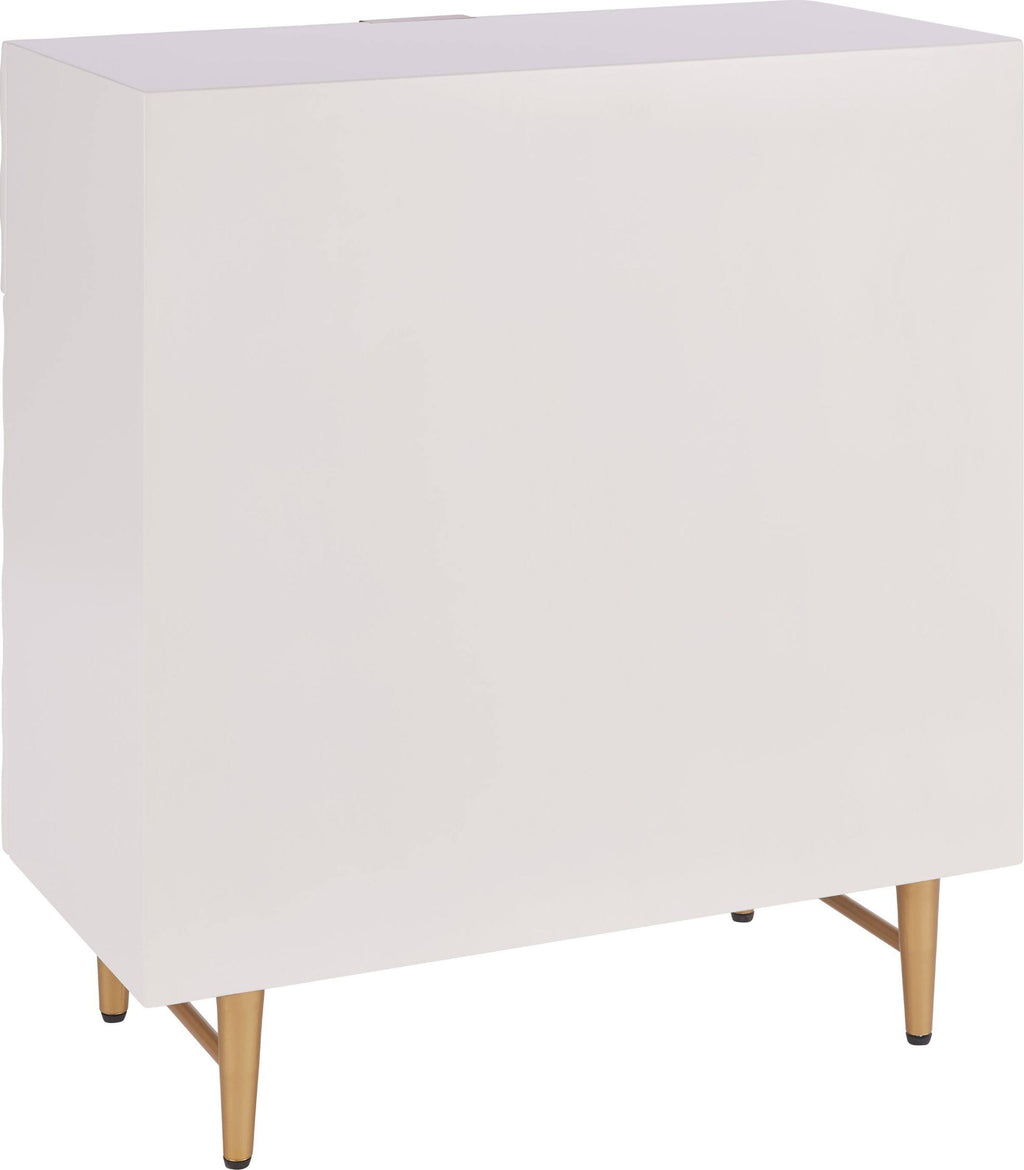 White 1-Drawer Geometric Small Cabinet X701141