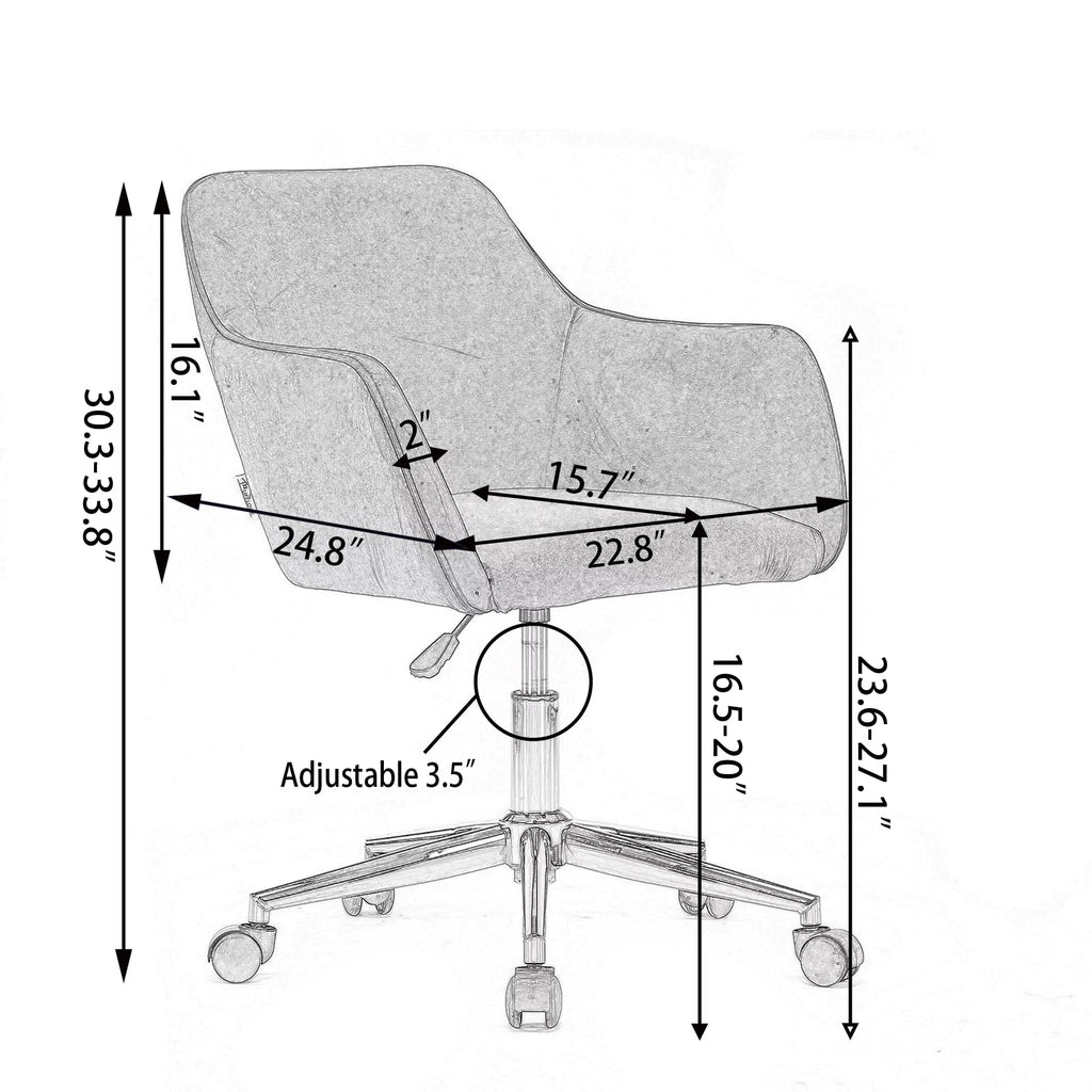 Green Teddy Fabric Adjustable Height Office Chair Q2392
