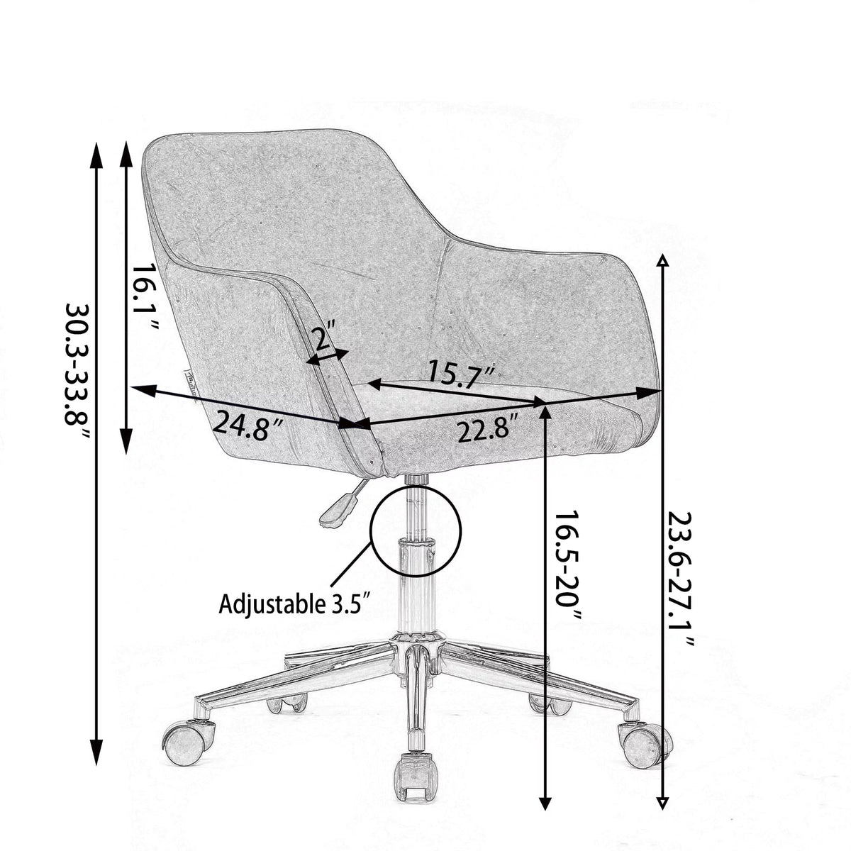 Green Teddy Fabric Adjustable Height Office Chair Q2392
