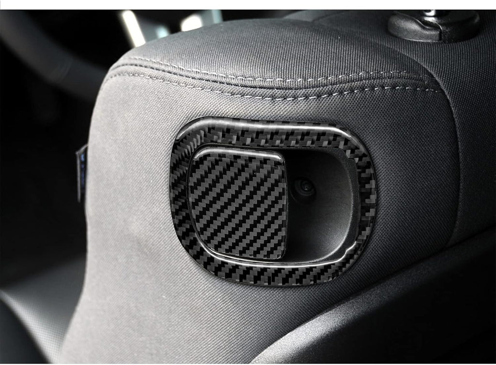 Black Carbon Fiber Seat Switch Panel Sticker 2PCS X17302