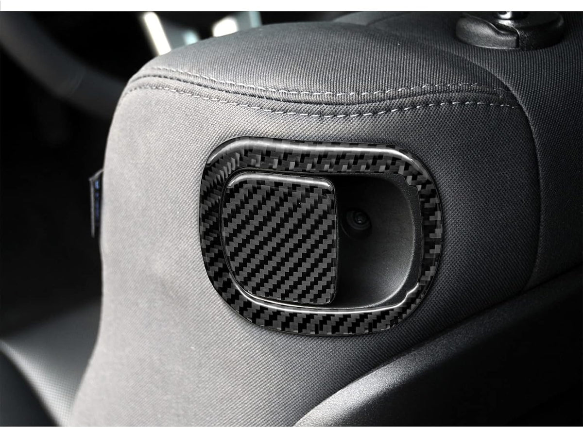 Black Carbon Fiber Seat Switch Panel Sticker 2PCS X17302