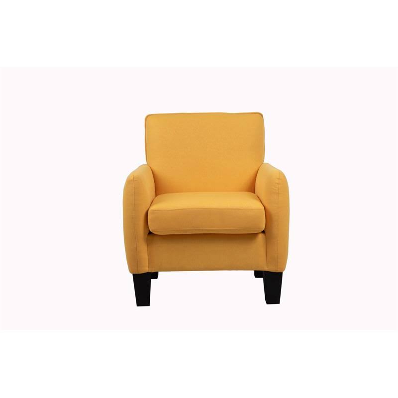 Yellow Linen Accent Arm Chair O75491
