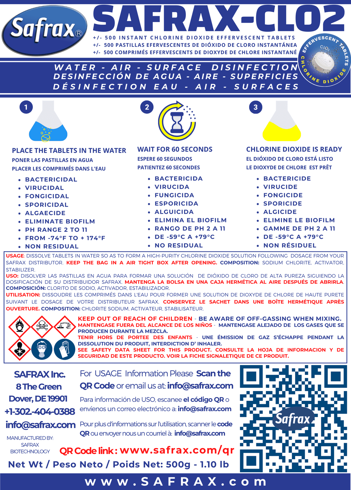 Chlorine Dioxide Odor Eliminating Tablets 500 grams M5832