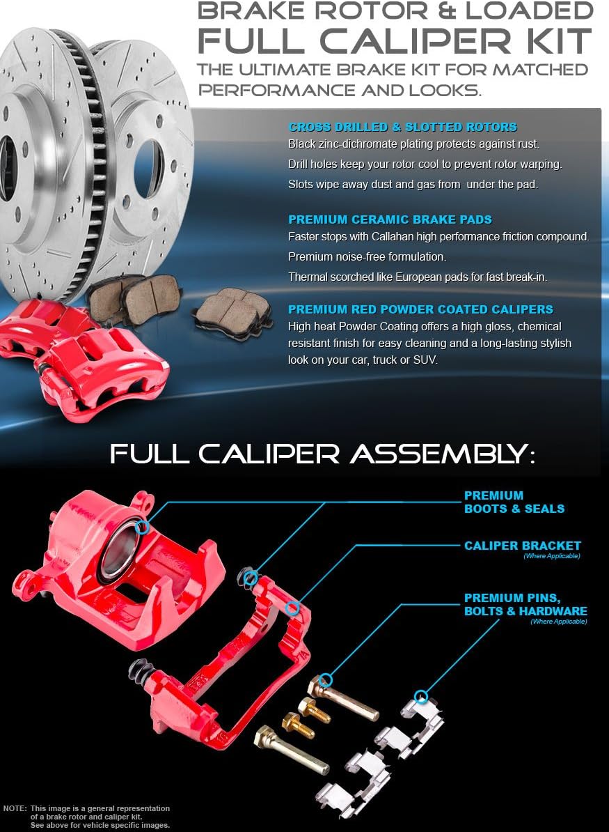 294mm 5 Lug Brake Rotors + Ceramic Pads + Hardware Y428601