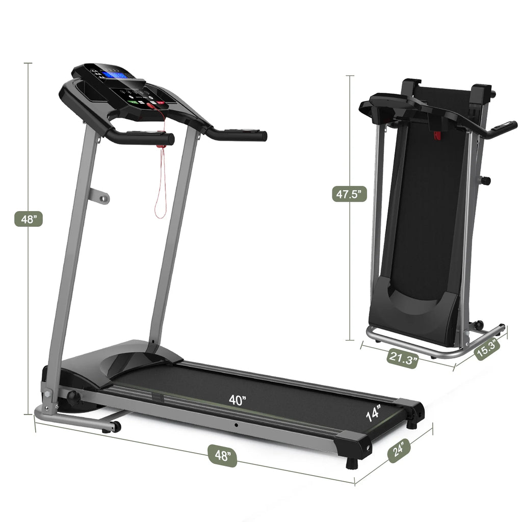 Foldable Electric Treadmill 2.5HP 265LBS Weight Capacity P6684