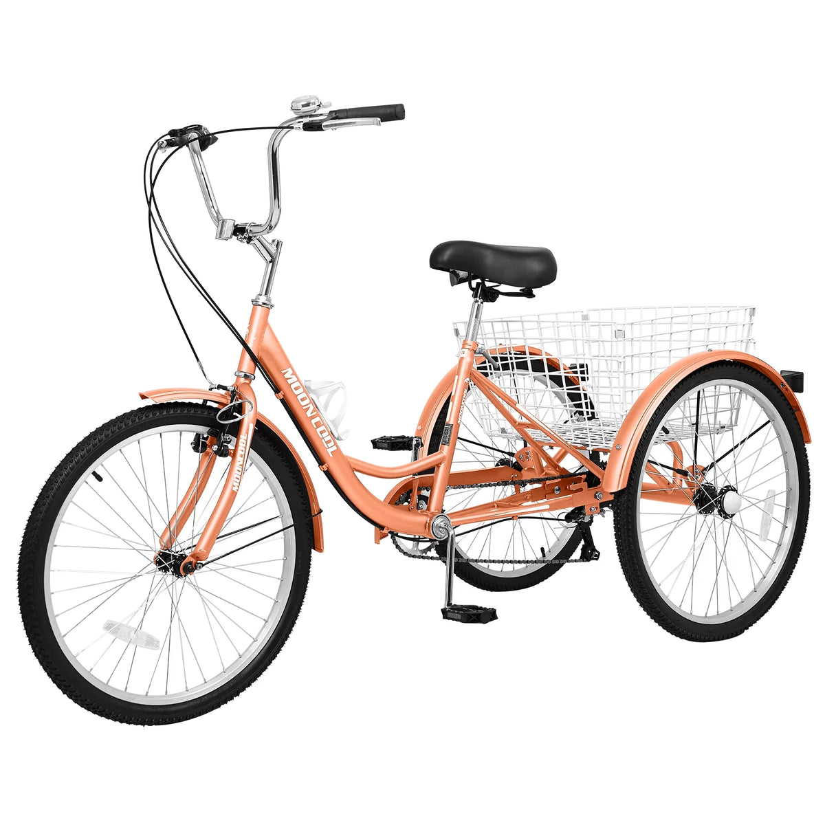 24" 7-Speed 3 Wheel Adult Tricycle with Baskets, Orange G953644