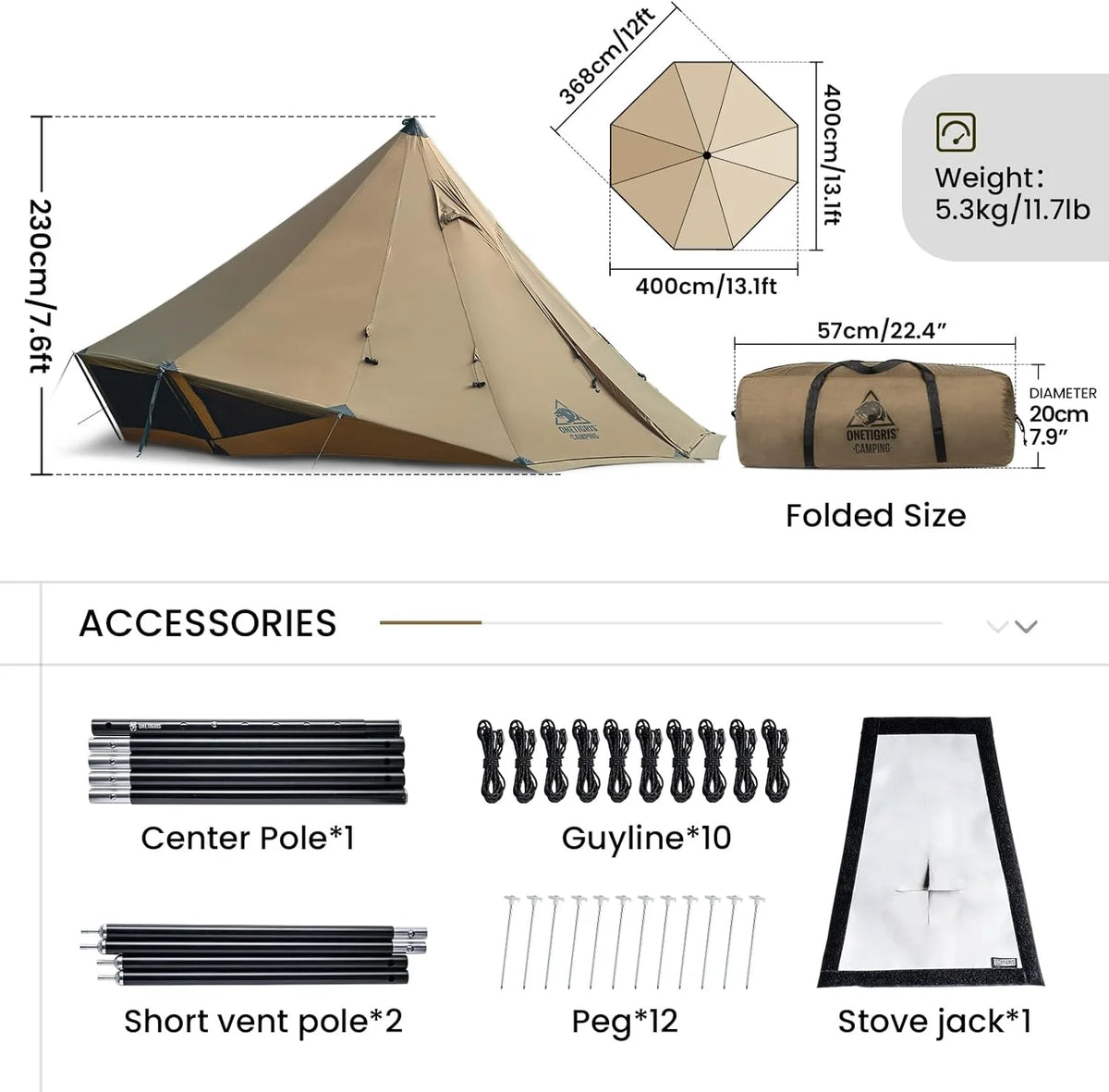 2-6 Person Hot Tent with Stove Jack B629228