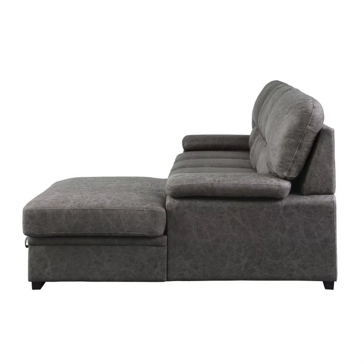 Dark Gray Microfiber Sectional with Right Chaise C18876