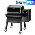 Pellet Grill & Smoker with Foldable Front Shelf, Ash Cleanout System, Rain Cover, 1056 sq.in Cooking Area W185