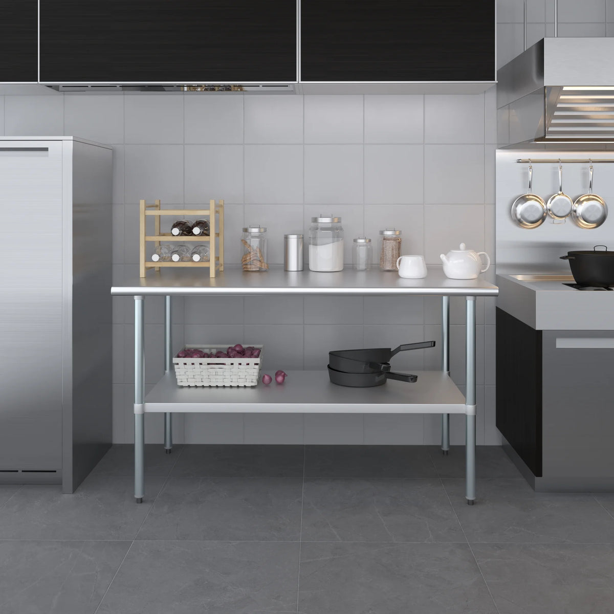 Stainless Steel Work Table with Undershelf X38340