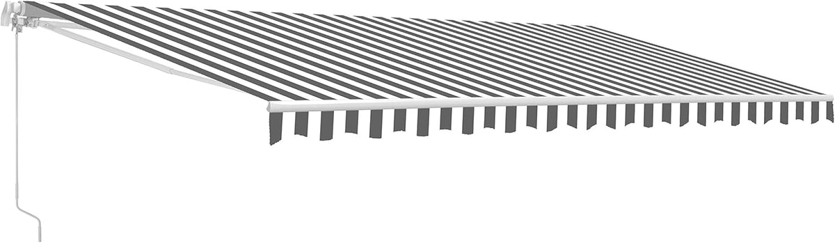 Red/White Stripe Retractable Motorized Patio Awning, 20' x 10' J122466