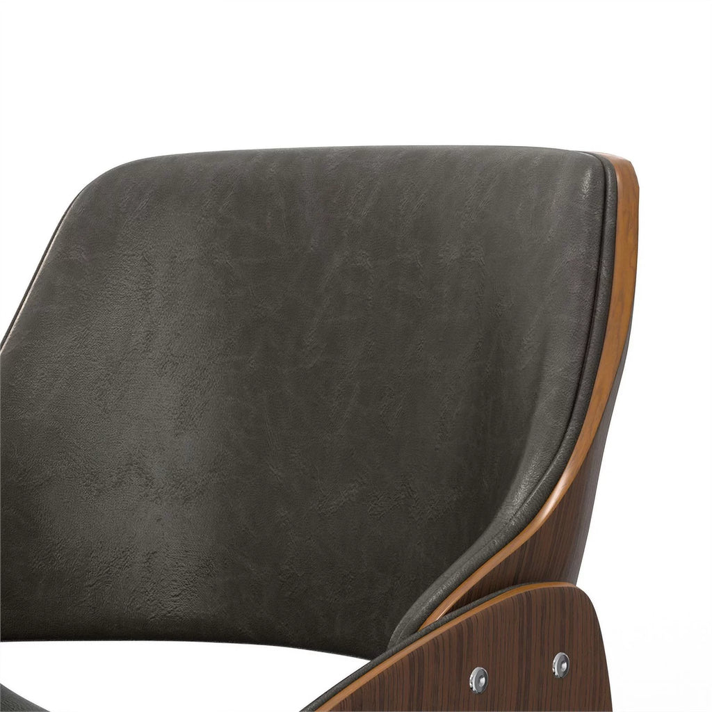 Brown Wood & Faux Leather Dining Chair E4983
