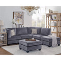 Gray Velvet 6Pc Modular Sectional Sofa J1044