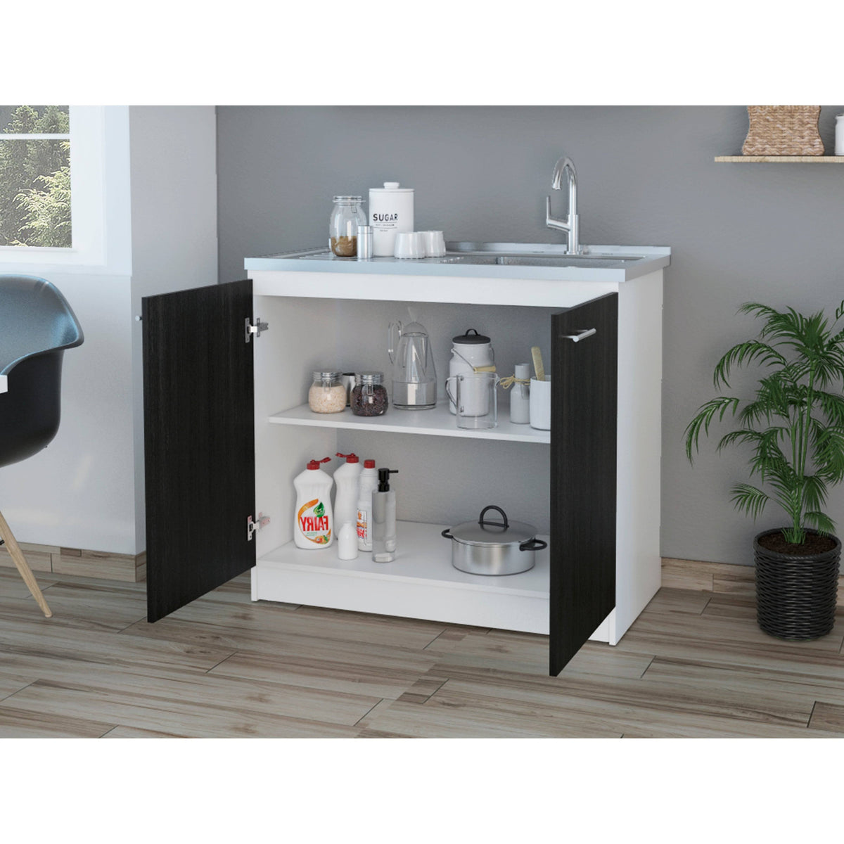 Espresso Utility Sink Cabinet X84171