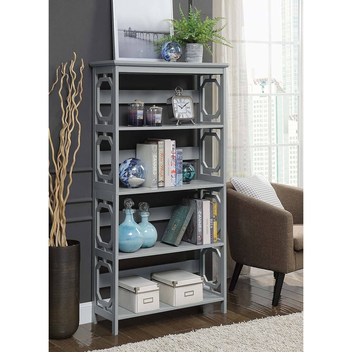 5-Tier Grey Bookcase T904