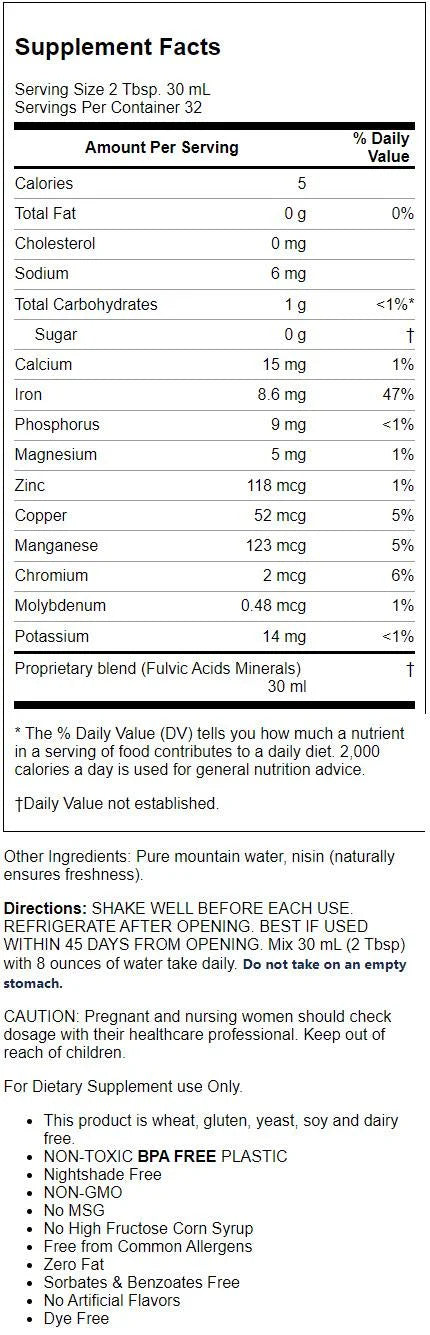 Pure Fulvic Minerals 33 fl oz Liq C6913