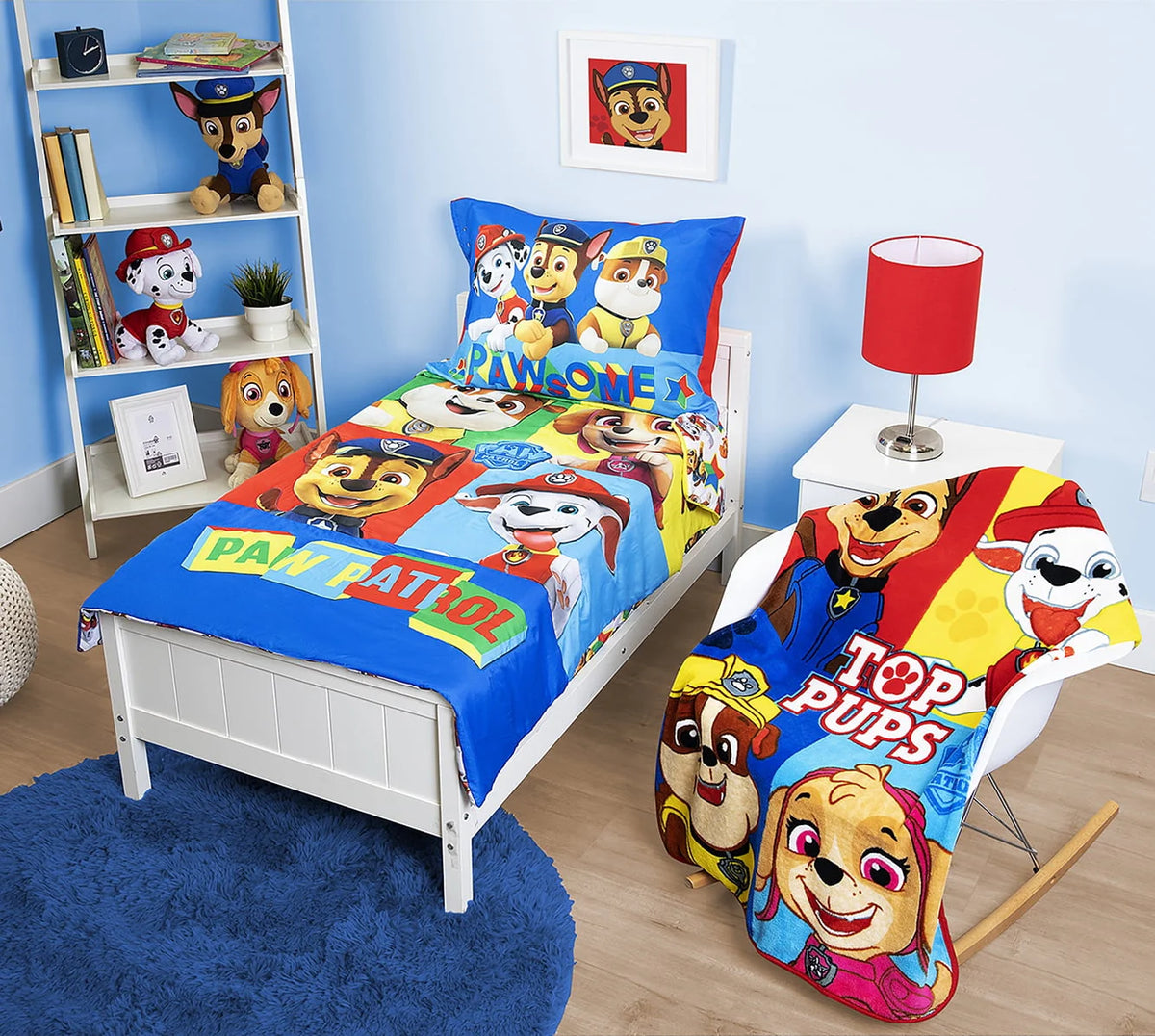 Blue 5-Piece Toddler Bedding Set & Blanket I824