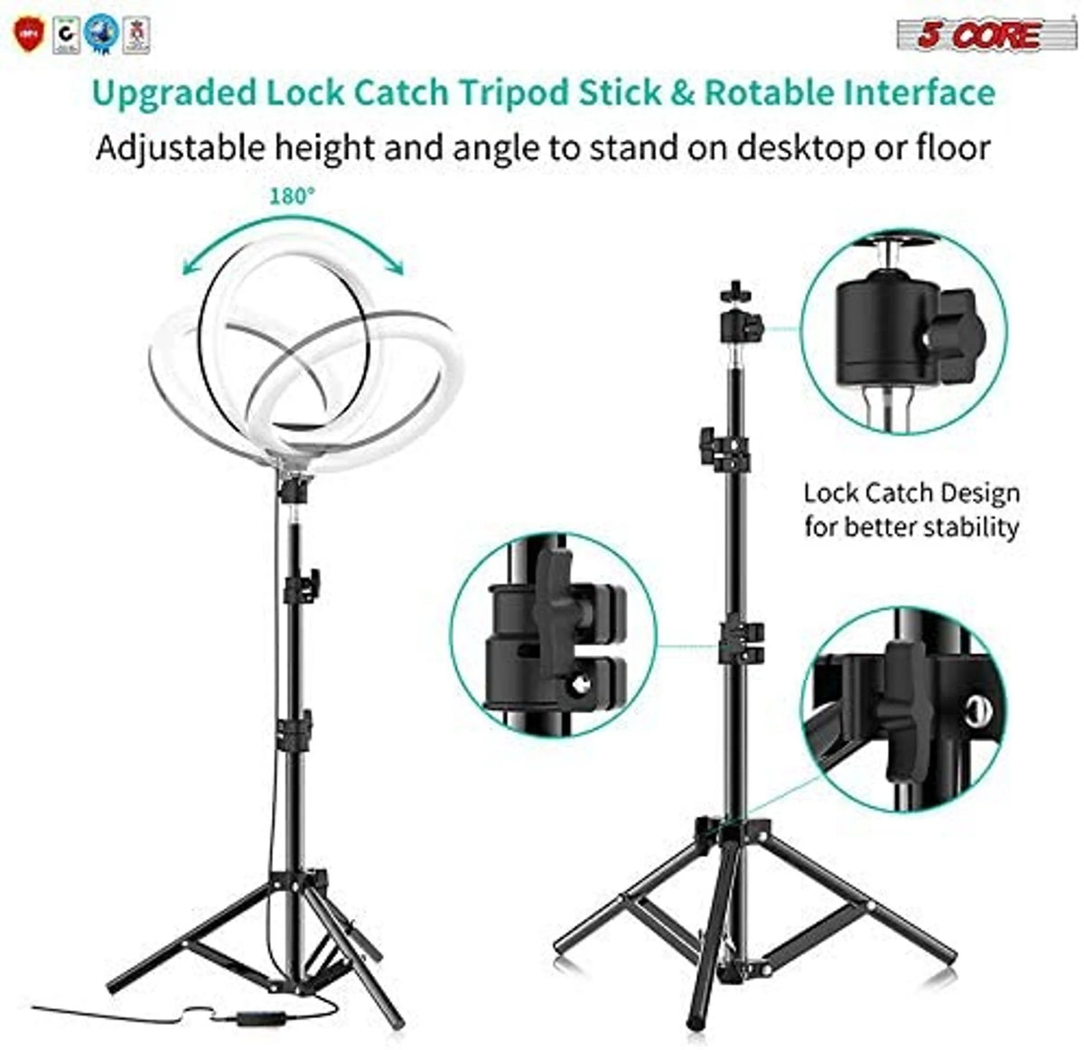 10" LED Ring Light with Tripod Stand Phone Holder Q6556