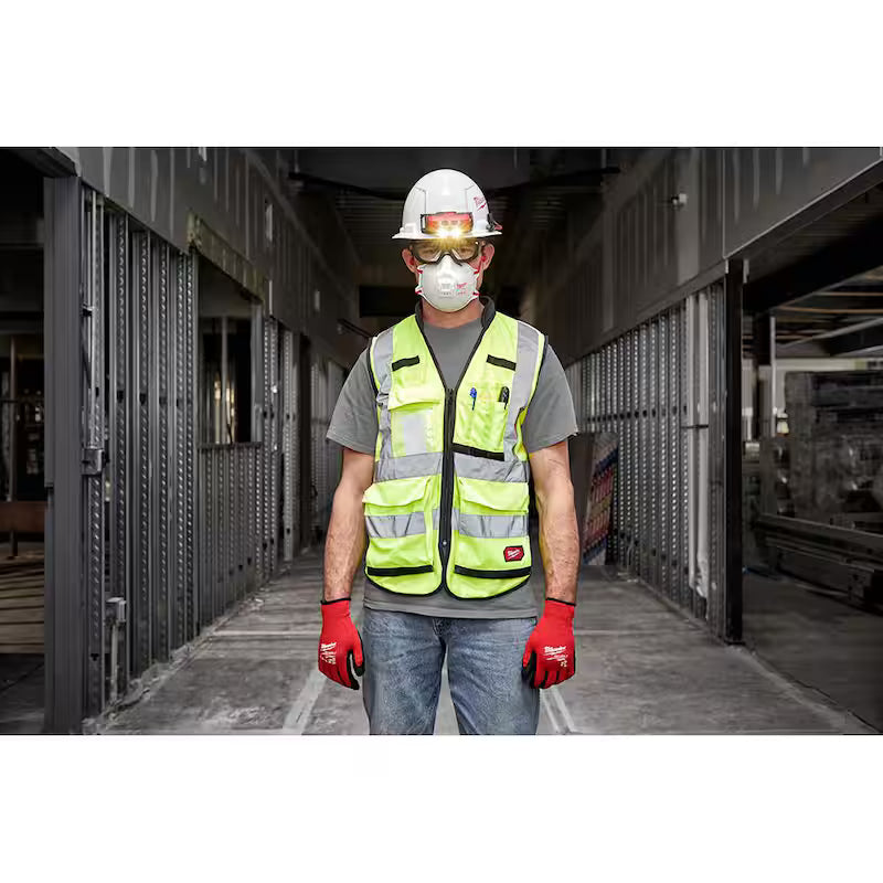 Orange Class 2 High Visibility Safety Vest with 10 Pockets 4-Pack H5357