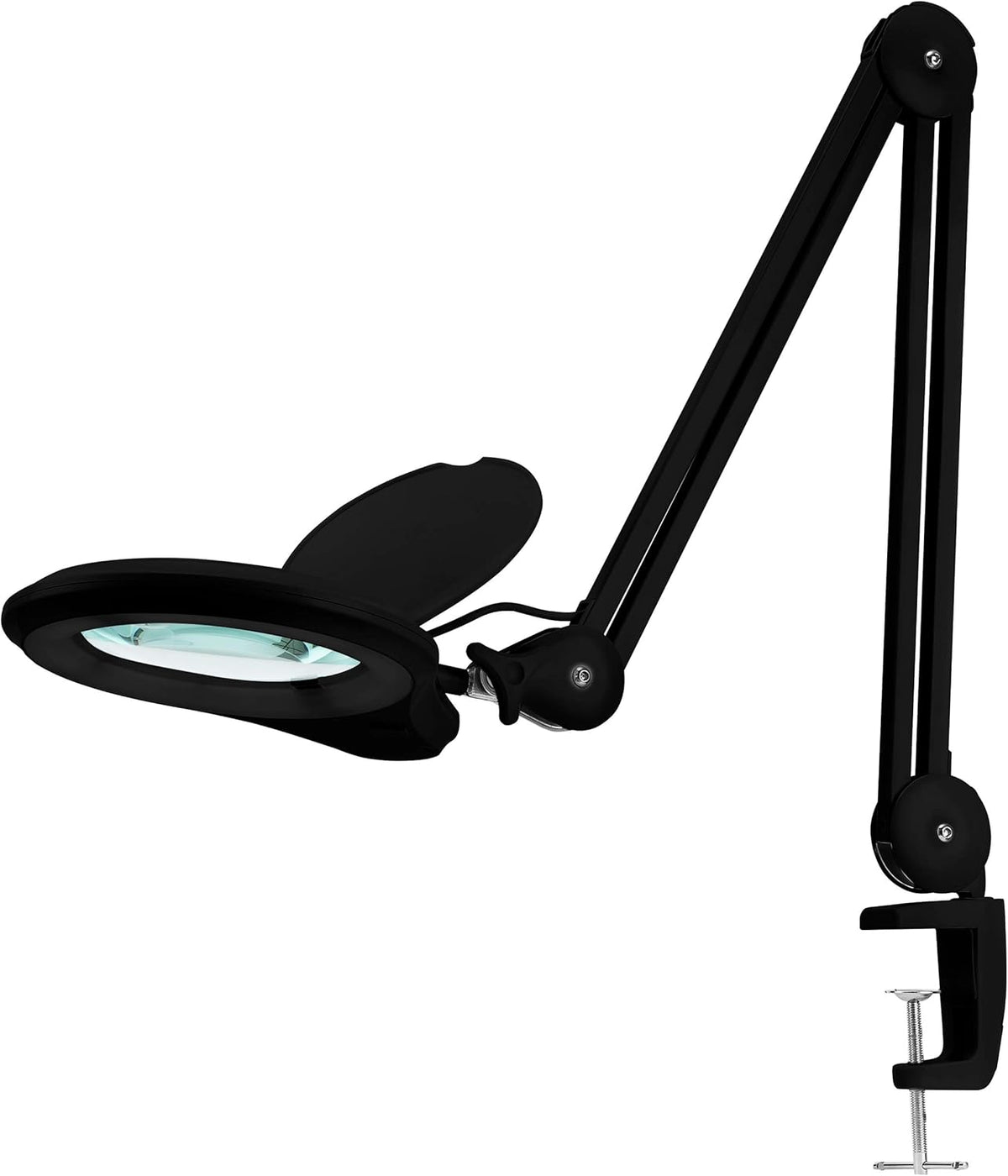 1,200 Lumens Dimmable LED Magnifying Lamp with Clamp, 5 Diopter, 5 Inches Lens, Gray F78330