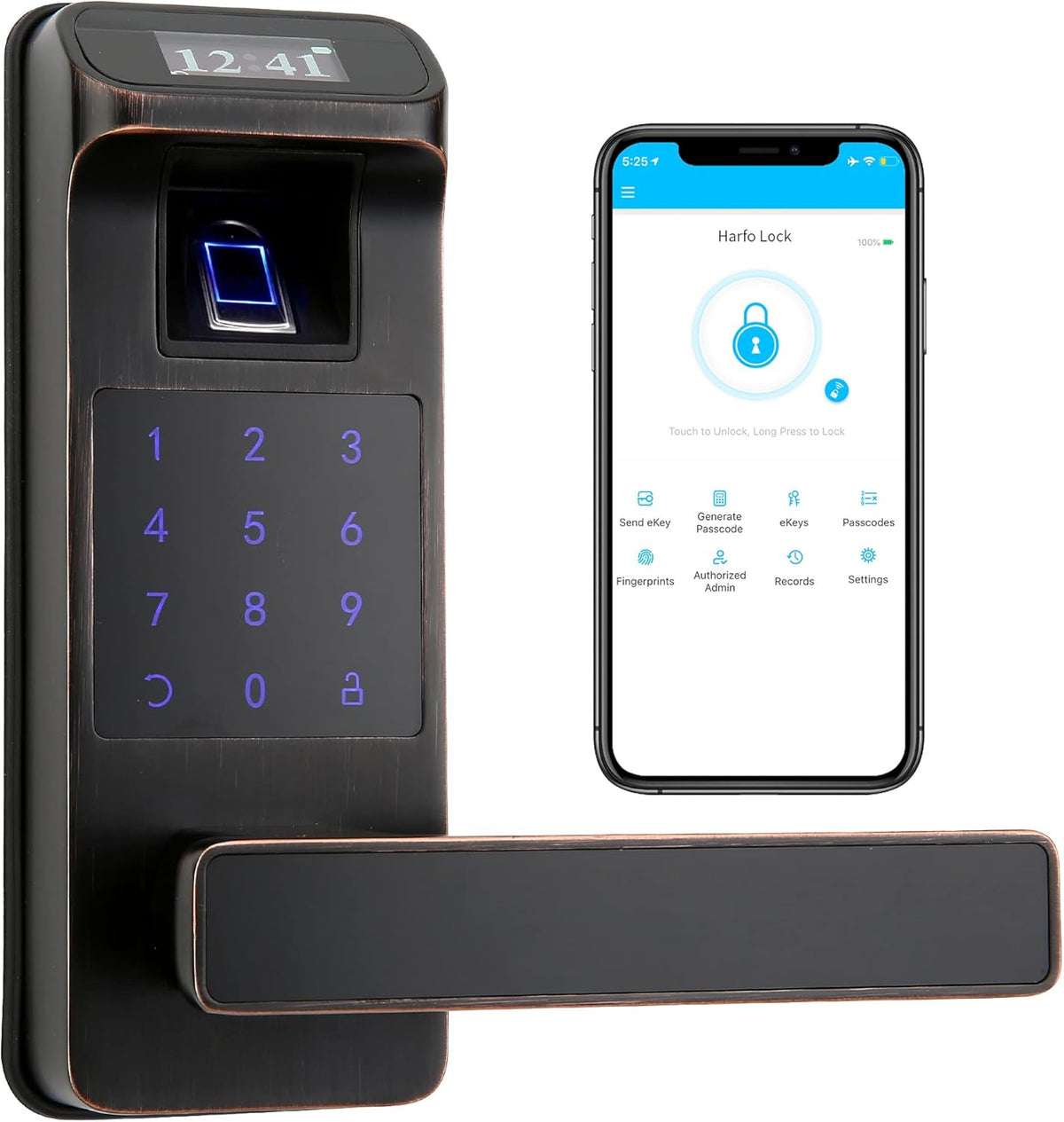 Keyless Entry Door Lock with Touchscreen Keypad J3456