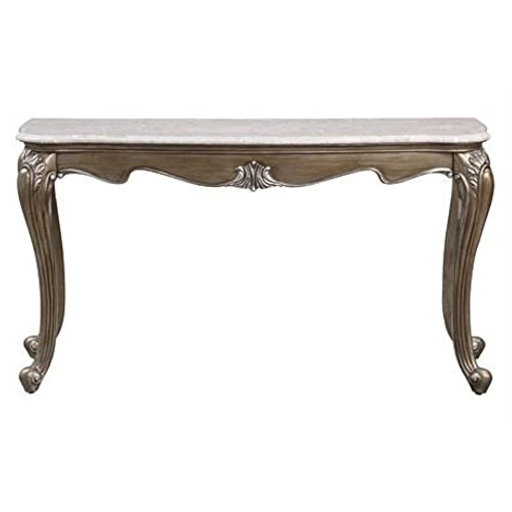 Sofa Table, Marble Top & Antique Bronze Finish D18816