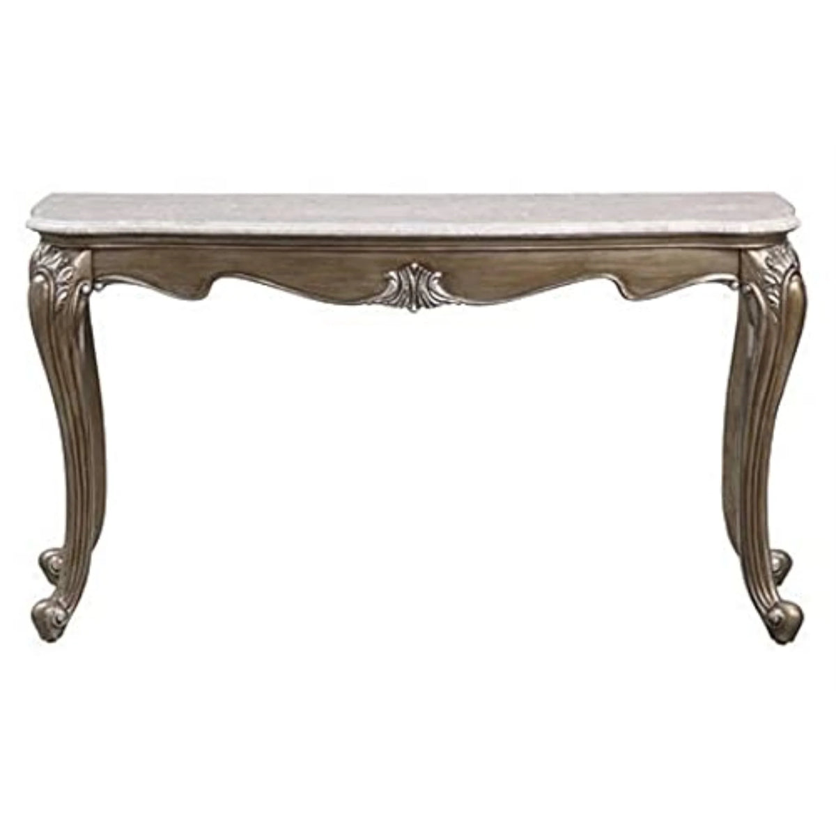 Sofa Table, Marble Top & Antique Bronze Finish D18816