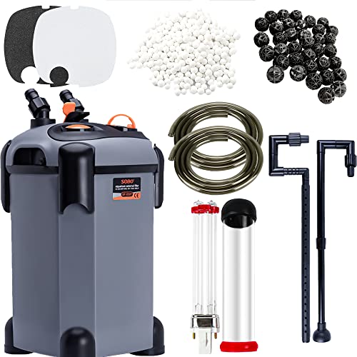 Canister Filter with 3 Media Trays Spray Bar External Canister Filter for Fish Tank W2317