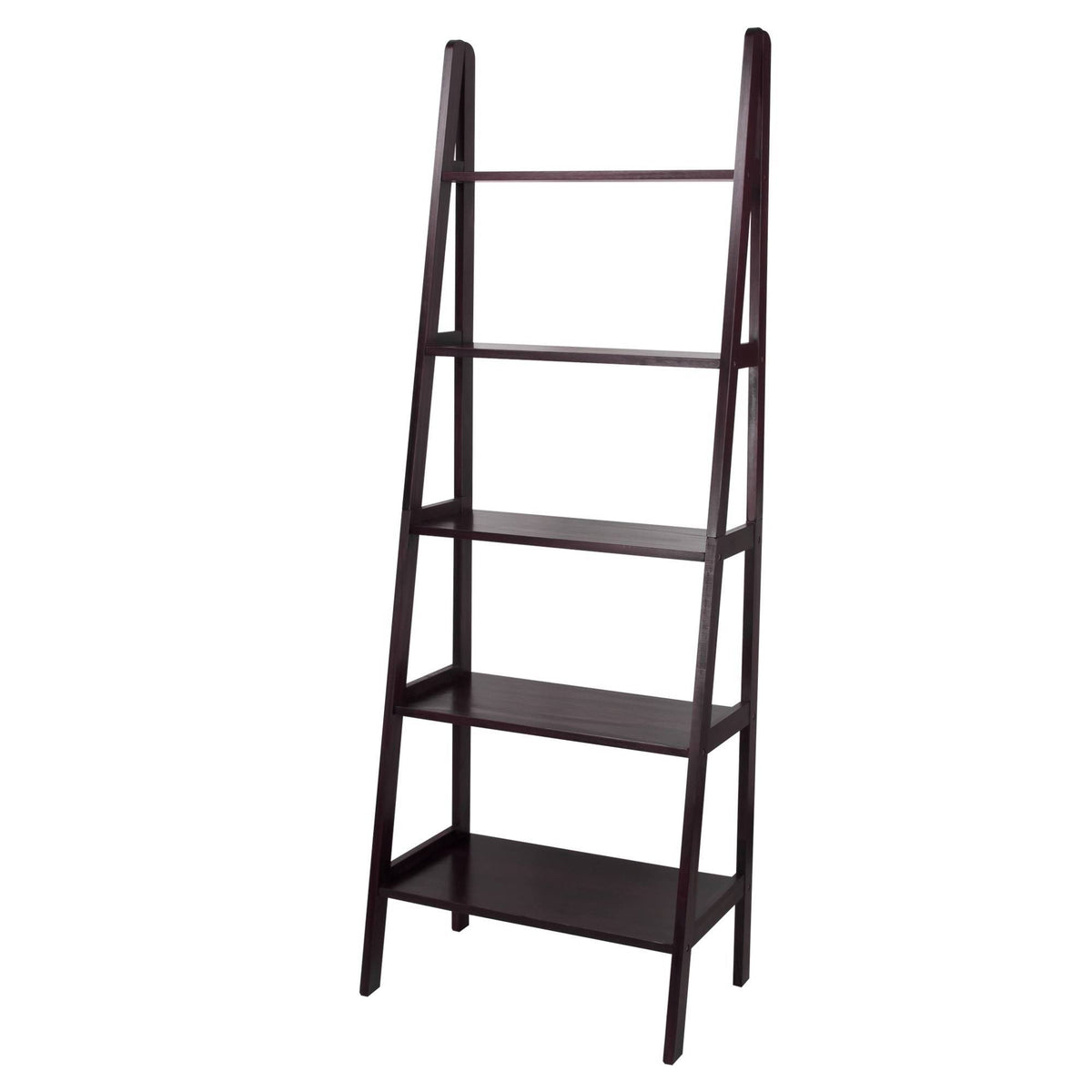Espresso 5-Shelf Ladder Bookcase D499